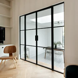 Premium Quality Custom Size French Style Exterior Black Steel Glass Doors