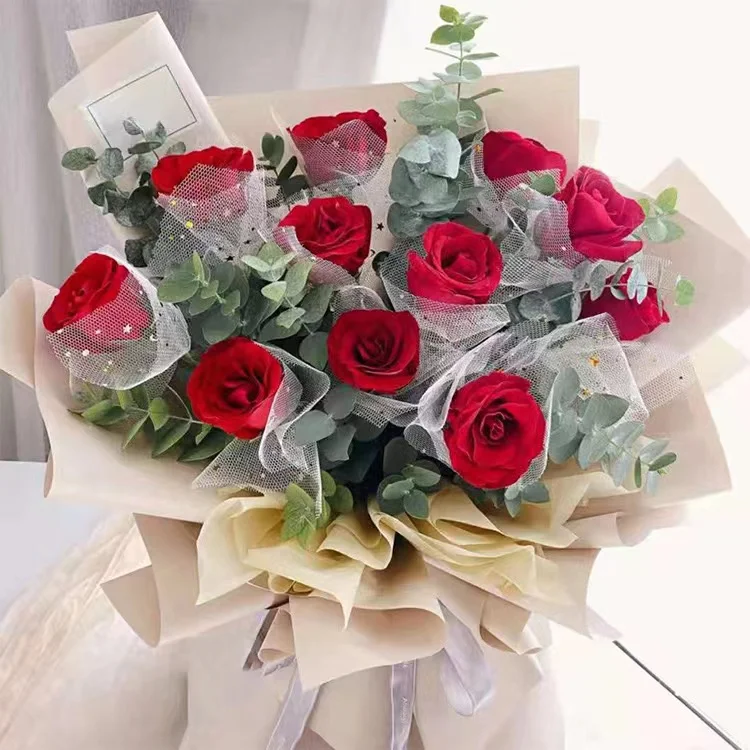 Elegant Birthday Present Flower Wrapping Paper Bouquets Colorful Gift Paper