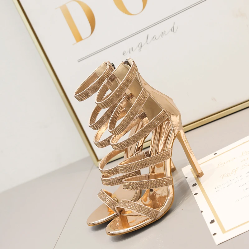 
Popular Roman sandals with open-toed high heels gladiator sandals for women 