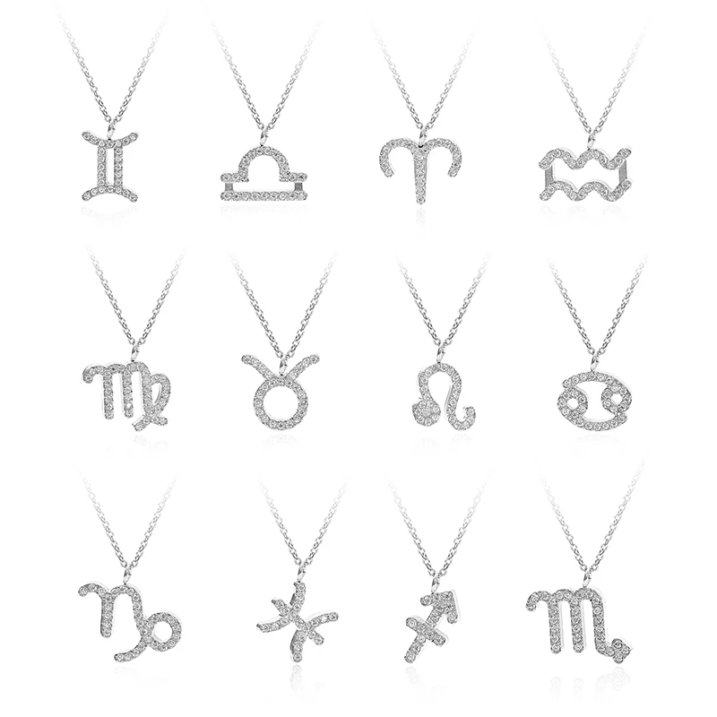 Wholesale custom simple gift dating Hao Stone Twelve  pendant Gold silver jewelry necklace