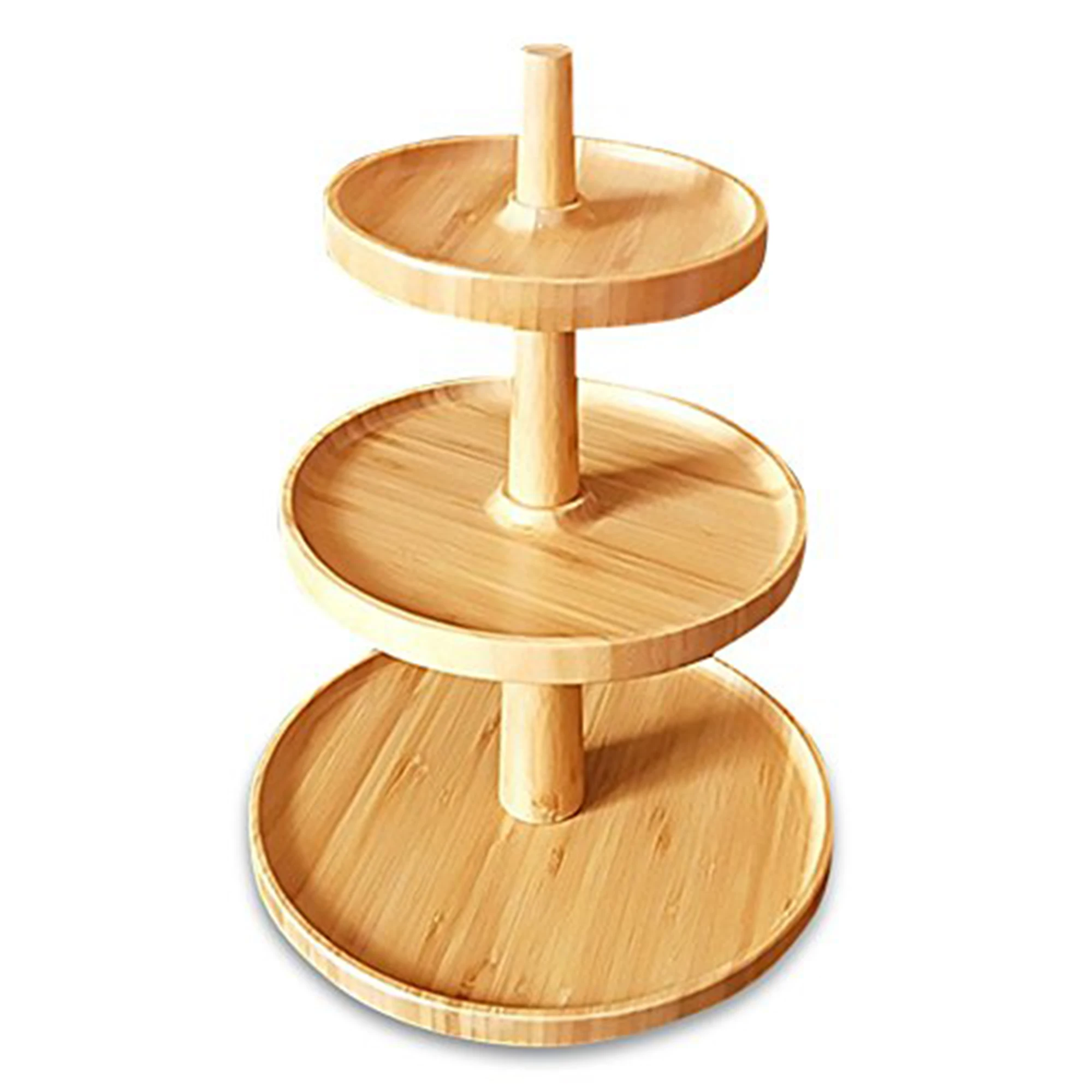 3 Tier Bamboo Cake Stands For Wedding Cakes and Wood Fruit Candy Cake Cookies Dessert Display Tray for Wedding Birthday Party