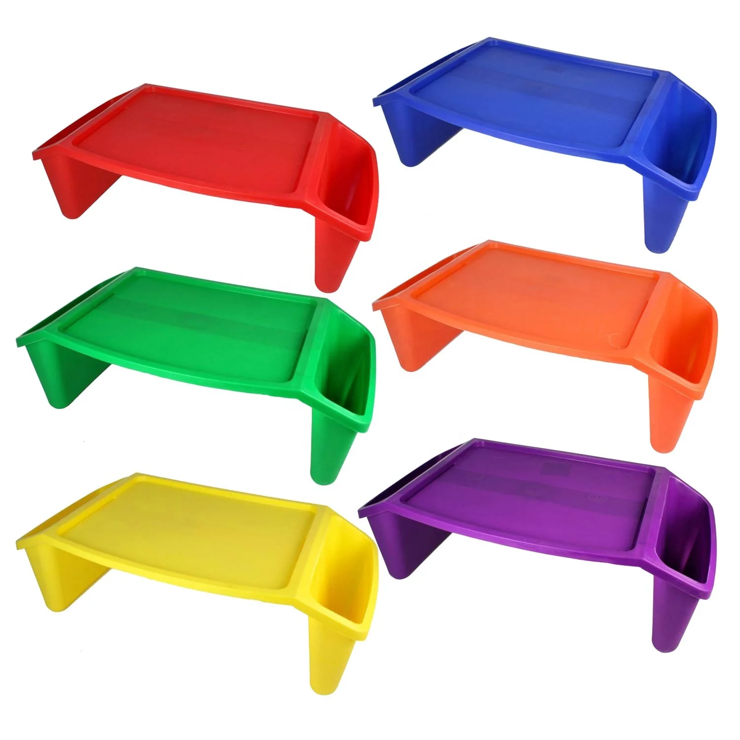 
Hot Sale Assorted Color Durable Plastic Stackable Lap Tray Multipurpose Children Laptop Lap Desk Cheap Portable Activity Table 