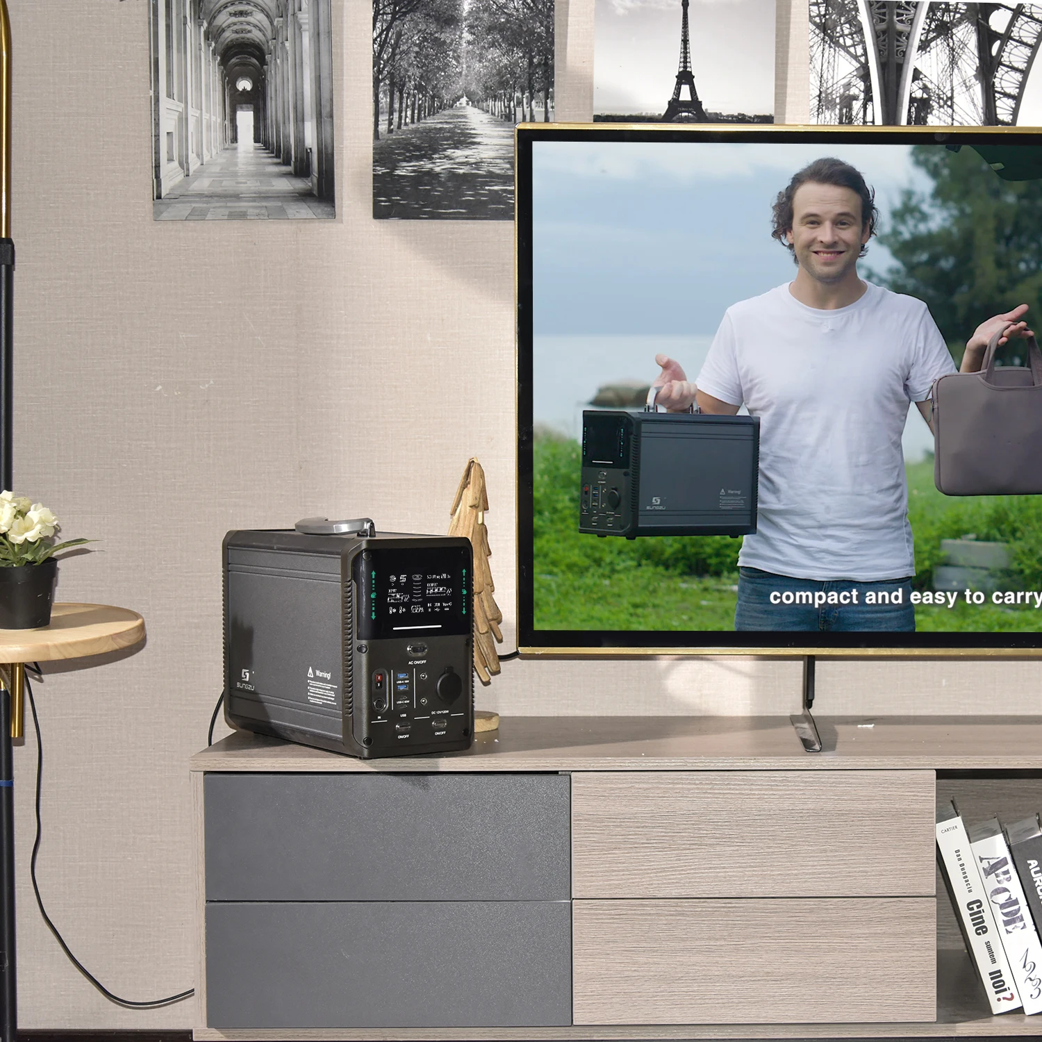 Portable Power Station 1075Wh Solar Generator 1000W Home Camping Emergency Power Supply Rechargeable LiFePO4 Battery