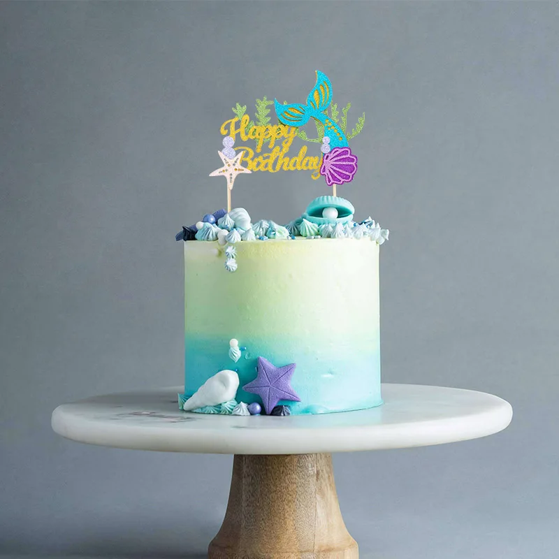 902273 mermaid cake topper colorful  picks for festival decoration table setting 15cm  1pk PartyMaker