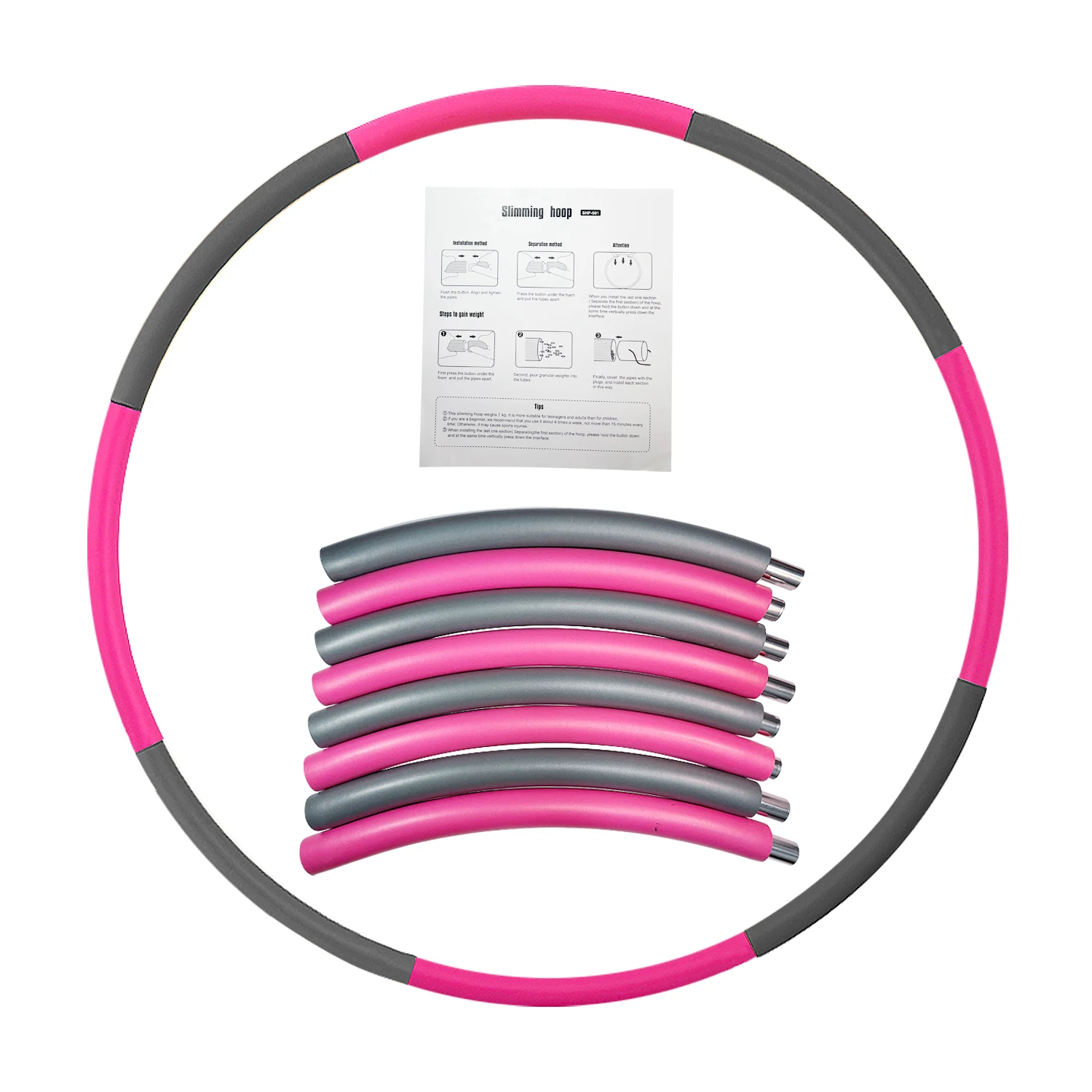 
Wholesale Strong Foam Hula-Hoop Fitness Gym Detachable Hula Ring Hoop For Adults 