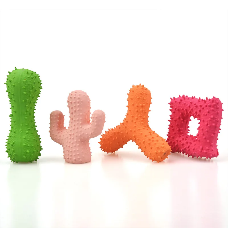 Pet Latex Toys Square Latex Sounding Toys With Prickly Bones Bite Resistant Tooth Cleaning Dog Toys