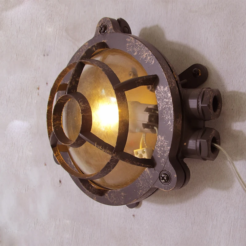vintage industrial waterproof wall lamp garden Bar glass antique decoration outdoor retro wall lamp