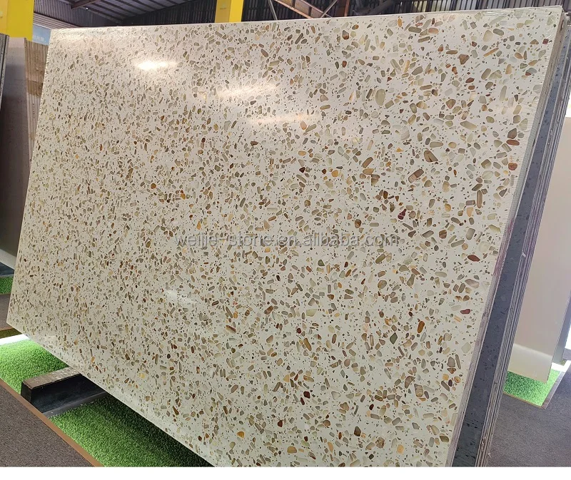 Factory Wholesale Terrazzo Wall Terrazzo Floors Kitchen Countertop Quartz Stone for Bathroom and Kitchen