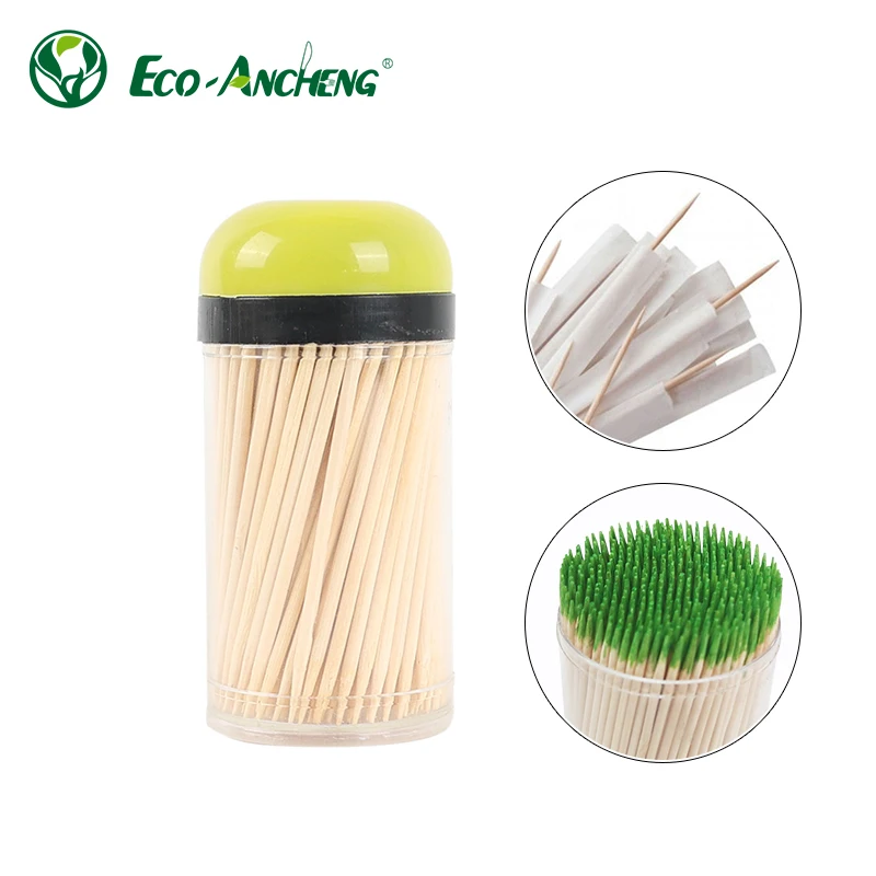 Биоразлагаемые ароматные бамбуковые зубочистки с Мятным наконечником одноразовые со вкусом