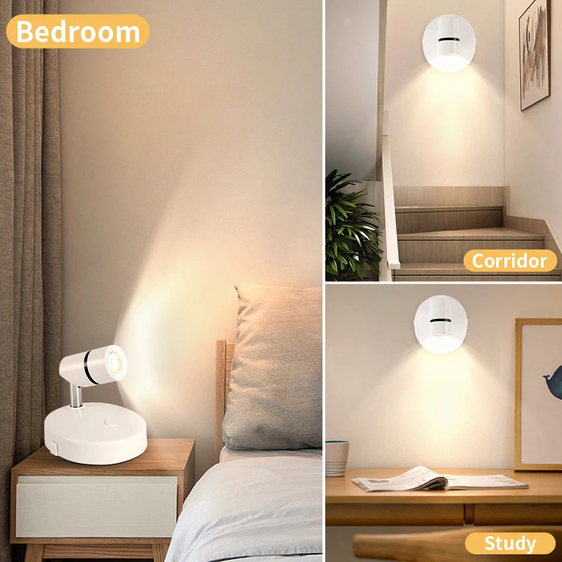 Mini Indoor Bedside Stair Night LED Lights Adjustable Brightness Changing Battery Operated RGB Wireless LED Silicone Night Light