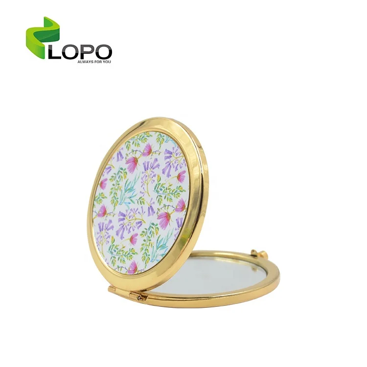 Sublimation personalized handheld mirror, Newest type Metal Pocket Mirror for heat press from LOPO