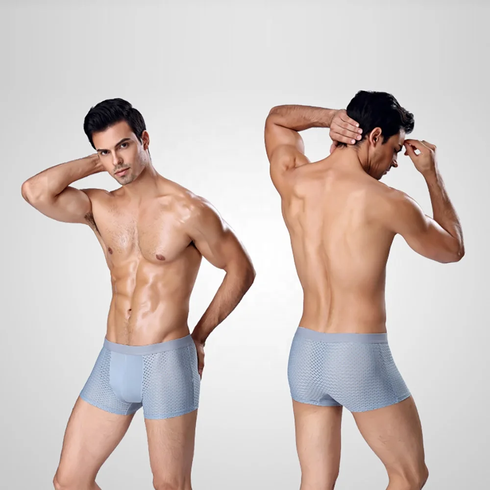 Wholesale Seamless Ice Silk Mens Underwear Plus Size 8XL Breathable Mesh Mens Boxer Brief