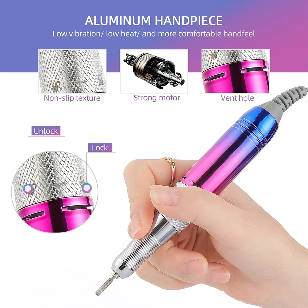35000RPM Professional Electric Nail Drill Handle for Nail Art Equipment Multipurpose Pedicure Tool Nail Drill