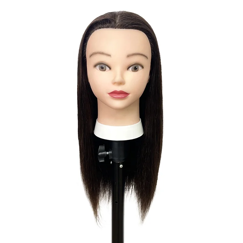 New style 100 human hair beauty hairdressing training heads hair dummy doll head for training practice mannequin head