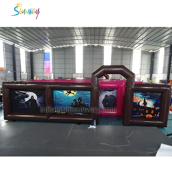Надувной дом с привидениями Sunway черный надувной тематический лабиринт оборудование для открытой игровой площадки
