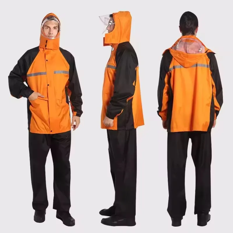Manufacturer Wholesale Patrol Raincoat Set Full Body Explosion-Proof Environmental Sanitation Traffic Duty Poncho Hood Rain