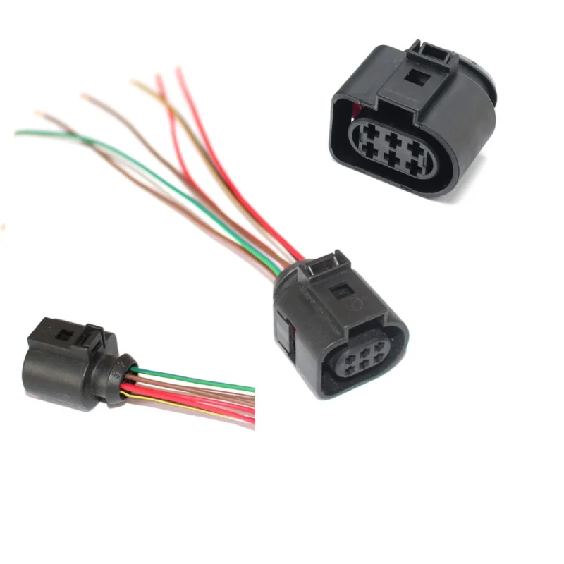 Cooling Fan Control Module Pigtail Connector 6 Pin Fit For Audi VW 1J0973713 1J0 973 713 wire harness pigtail