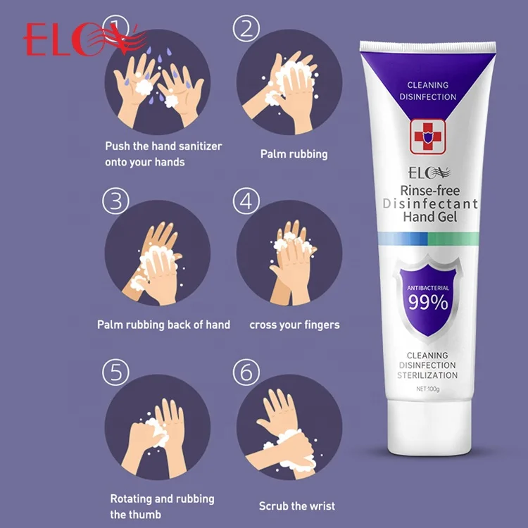 Waterless 75% Alcohol Antiseptic Disposable Hand Sanitizer Gel Portable 99% Effective Antiviral 100g Rinse-Free Disinfectant Gel