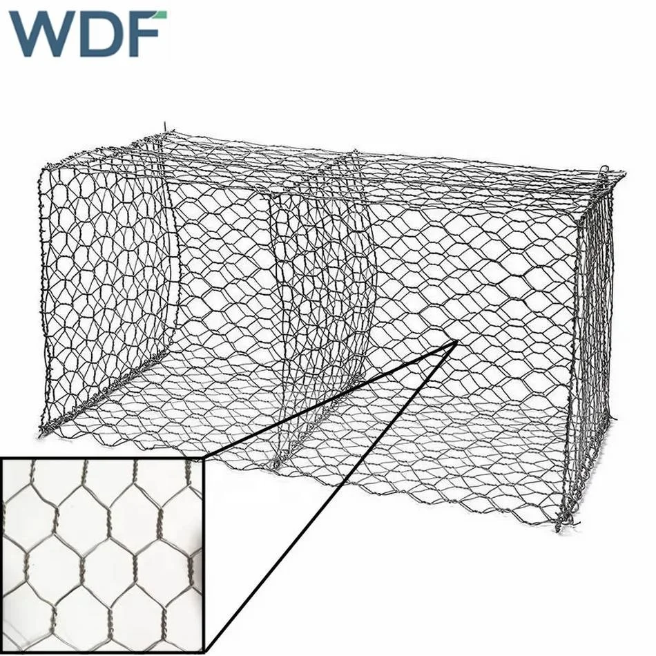 Завод WDF, оцинкованный материал, шестигранная железная сетка, габион для строительства каменной стены, усиление выемки