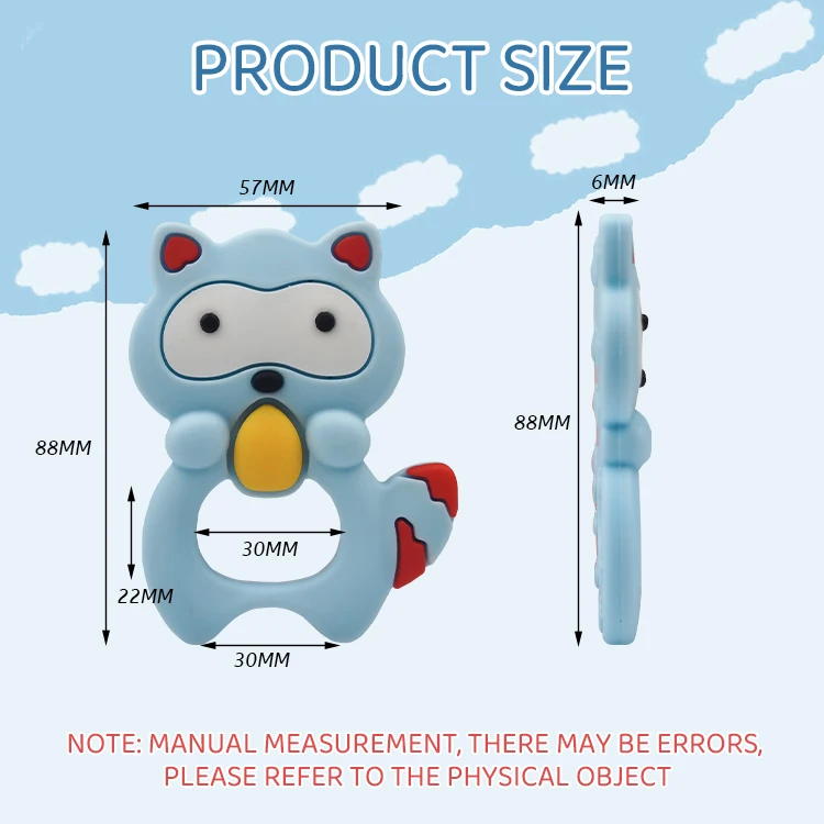 OBJ can customize food grade silicone can customize the shape of red panda baby teeth grinding teeth 0-3  bite force training
