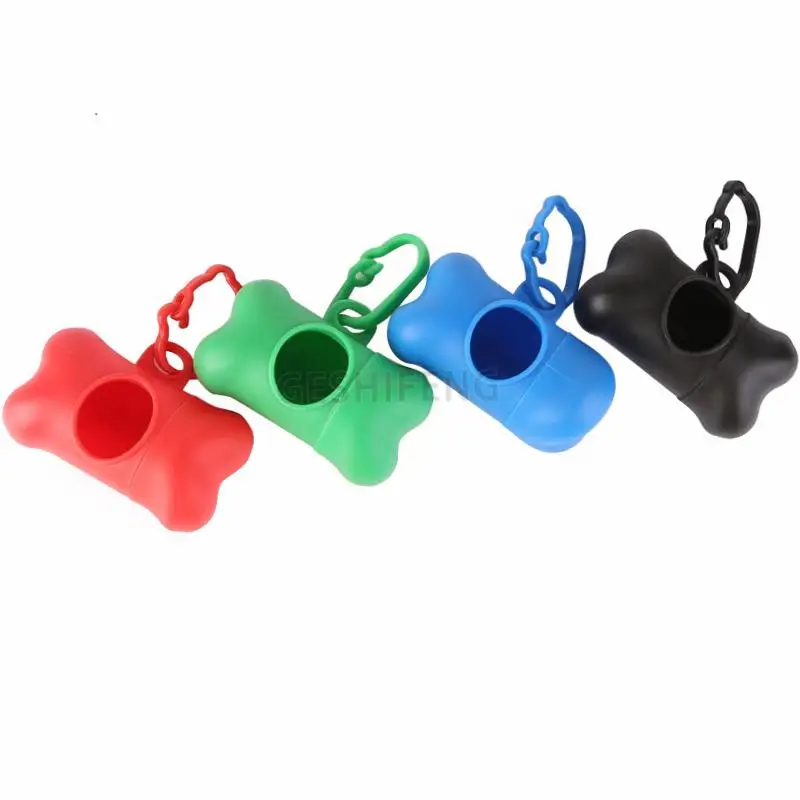 Multi-color Bone Shaped Pet Waste Disposal Dog Poop Bag Dispenser Mix Pet Cleaning And Grooming Products Factory Supply Plastic