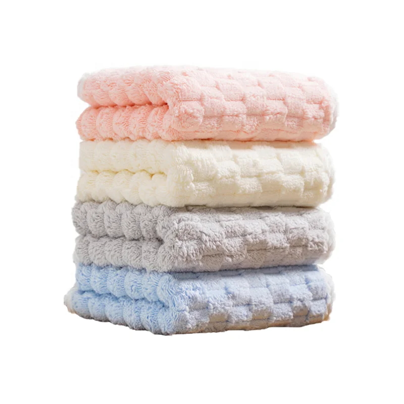 Soft skin friendly coral fleece thickened adult microfiber bath towel set gift coral fleece soft absorbent face towel bath set
