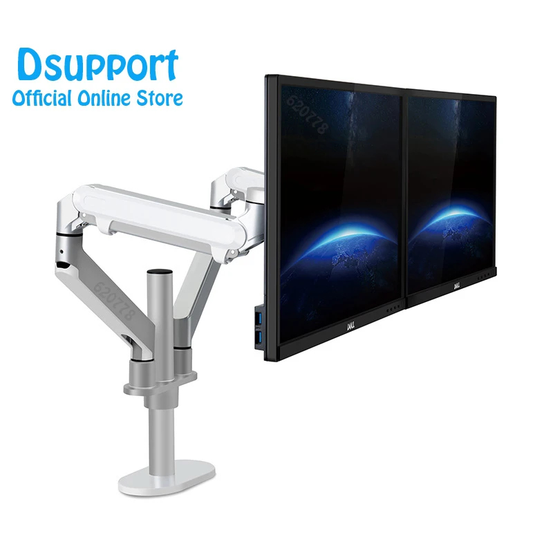 Новый OL-2Z Настольный 17-32 дюймов двойной монитор крепление рычага полный движения алюминиевый монитор держатель газ пружинный рычаг нагрузки, для детей от 2 до 9 кг каждый