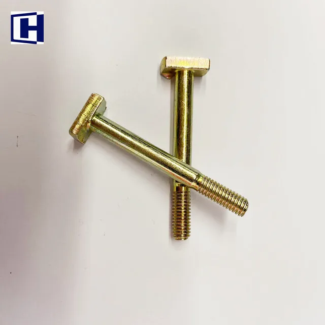 
Yellow zinc finish carbon steel T head bolts China manufacture 