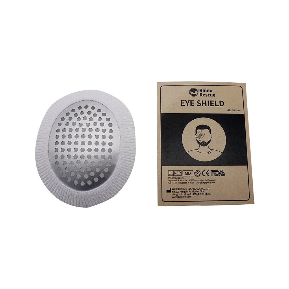 Aluminum Eyes Shield Tactical Eyes Shield Cover Medical Combat Eyes Shield with Protective Cloth Silver Ce Medical Accessories