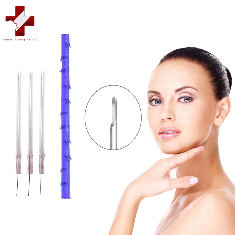 ACE PDO thread lift KOREA face/whole body - 360R Bidirection Cog Type/L-type Blunt Needle  (19G*100mm)