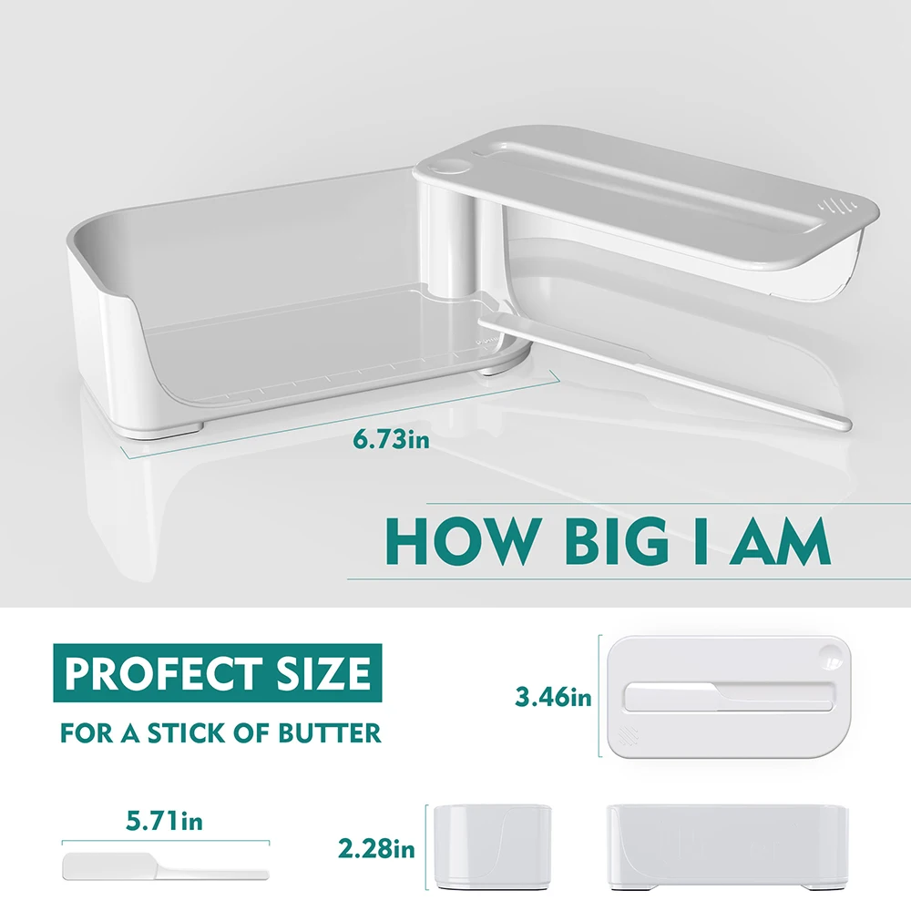 Butter Dish with Lid Butter Container Holds for Countertop Unbreakable Butter Keeper BPA-free Microwave Dishwasher Safe