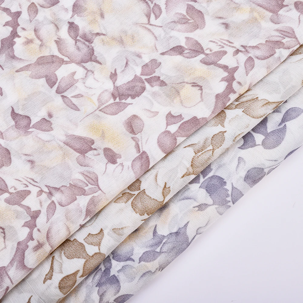 Elegant style gentle beautiful flower pattern printed soft 100% polyester chiffon fabric for dress