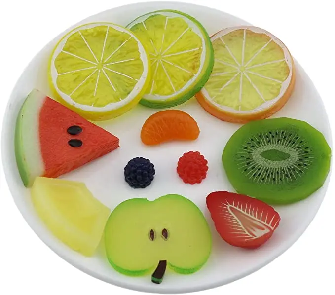 Artificial Fruit Slice Fake Lemon Watermelon Kiwi Apple Cherry Pineapple Party Decoration