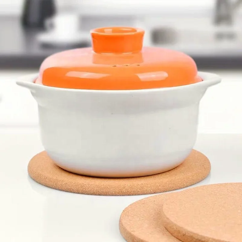Cooking pots stand custom shape happy coaster cards cork trivet heat 7