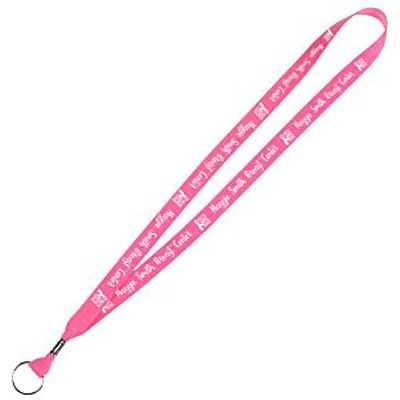 Customizable Neon Lanyard -  Metal Split Key Ring