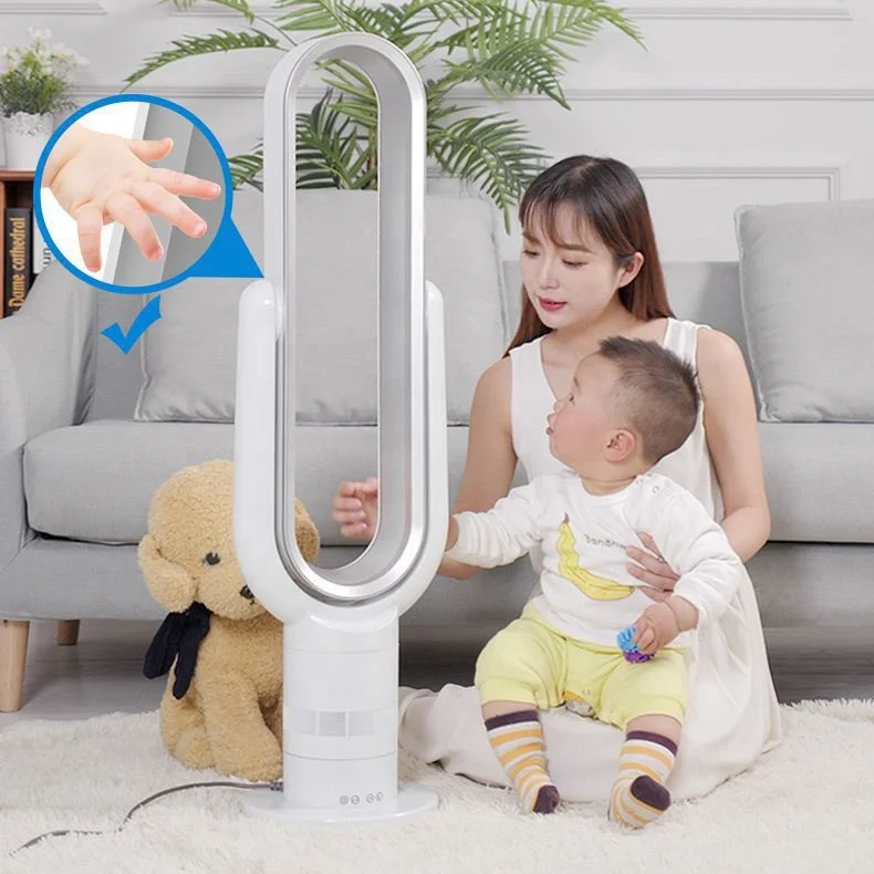 Home Appliance Nature Wind 10 Gears ABS Material Floor Standing AC Air Cooling Bladeless Electric Fan