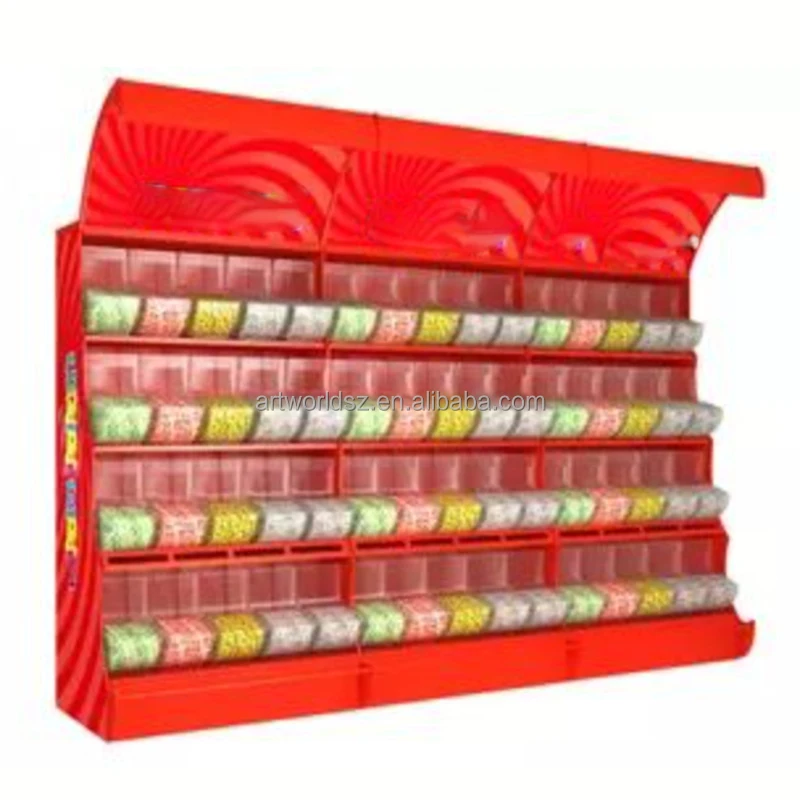 Artworld Displays Food Cabinet Candy Store Snack Display Racks Combination Candy Stand Indoor Candy Display Shelf Rack