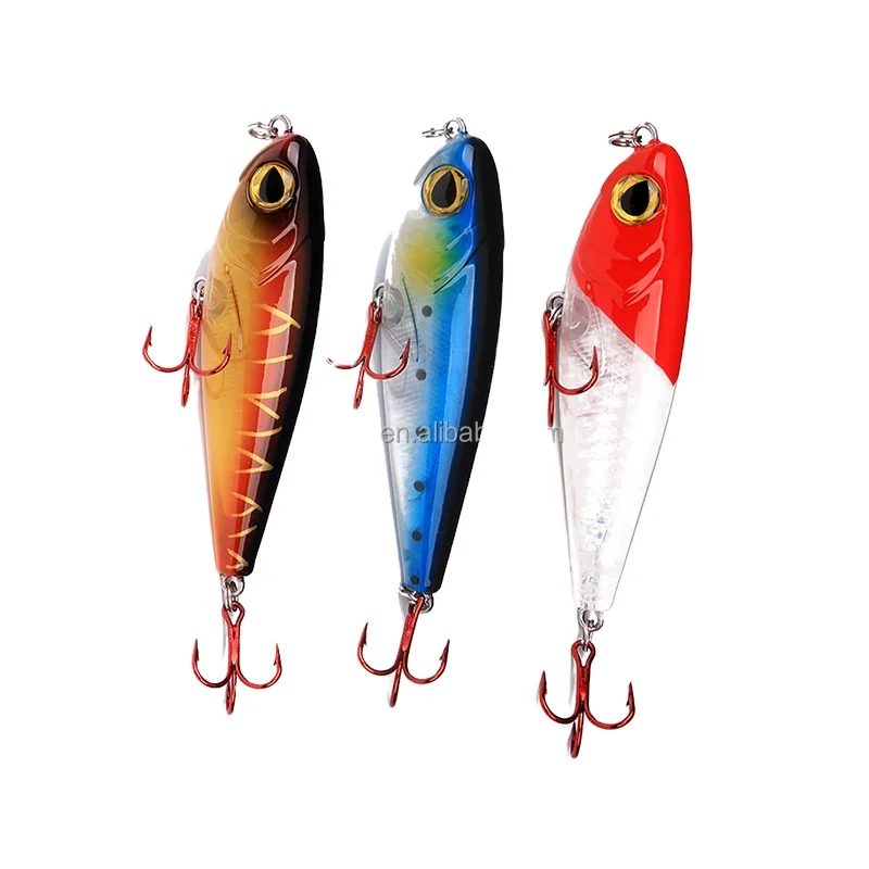 90mm 16g fishing hardbait ABS plastic artificial Fishing lure  topwater floating hardbait with triple hook and blister packing