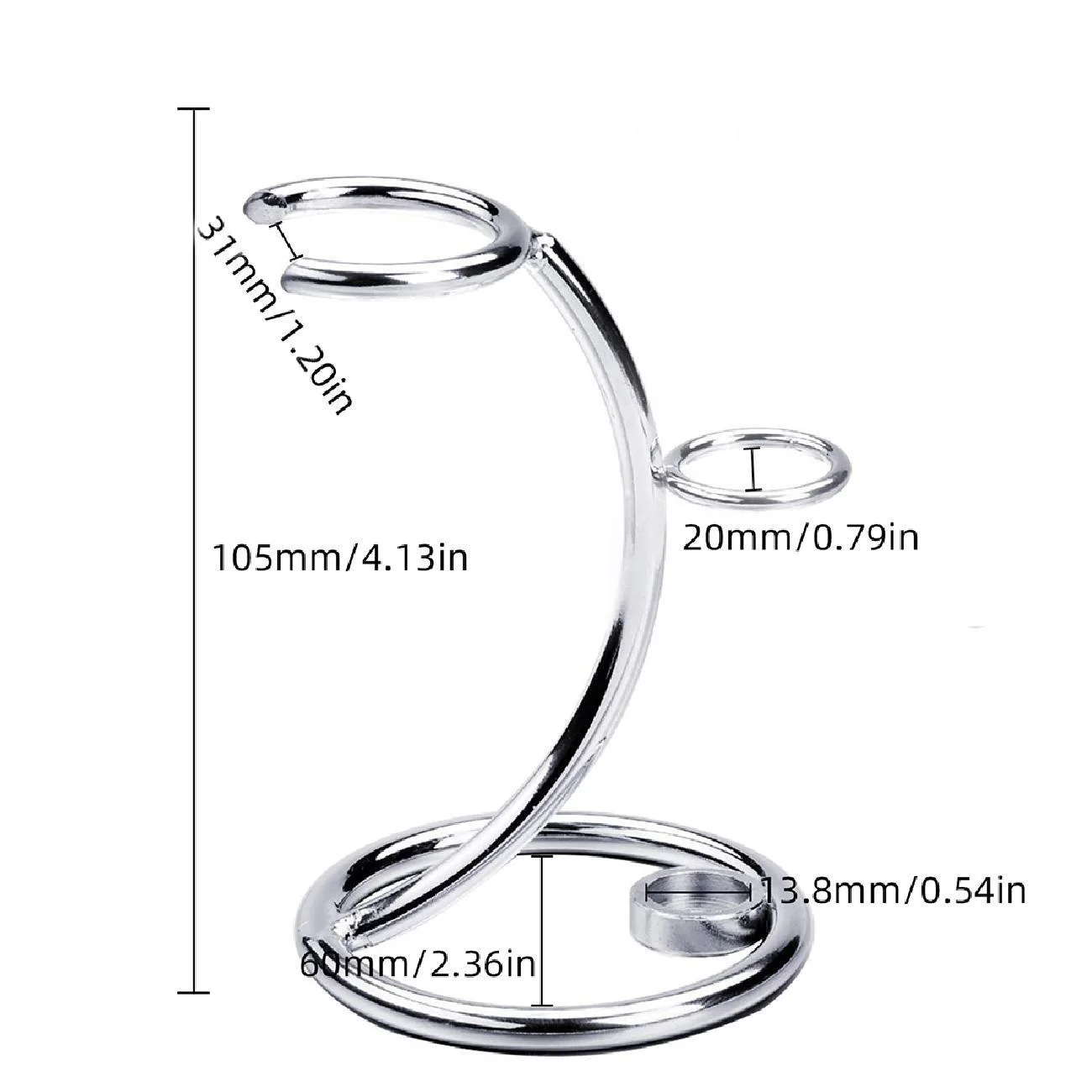 Premium Custom Black & Silver Shaving Brush and Razor Stand Stainless Steel Shaving Stand