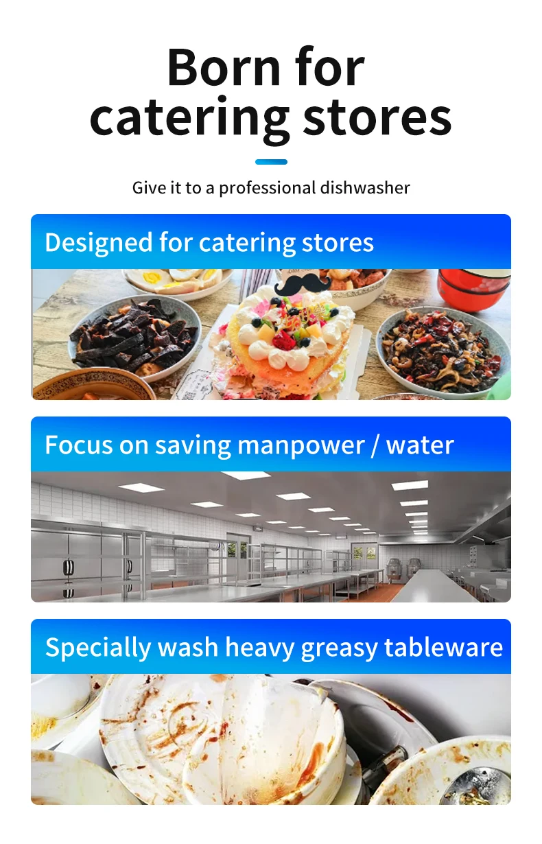 Factory Direct Sale High-Quality Hotel Restaurant Commercial Washing dishwashers for dishes Stainless Steel Electric Dishwasher
