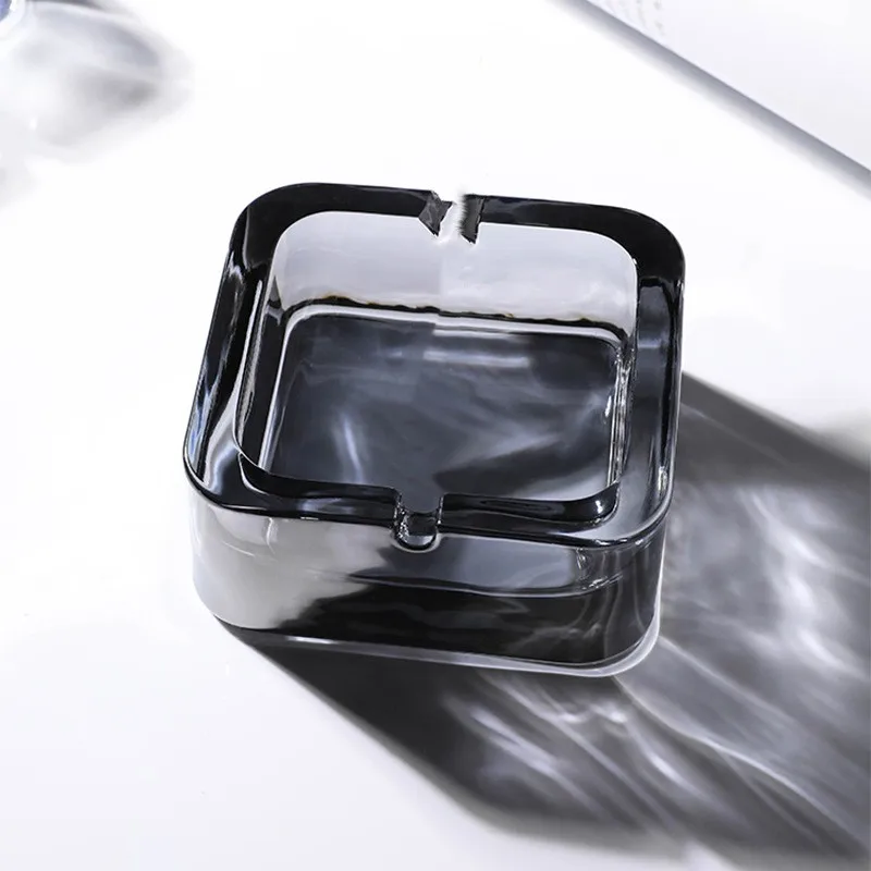 wholesale cheap price square glass ashtray crystal custom logo ashtray for smoking