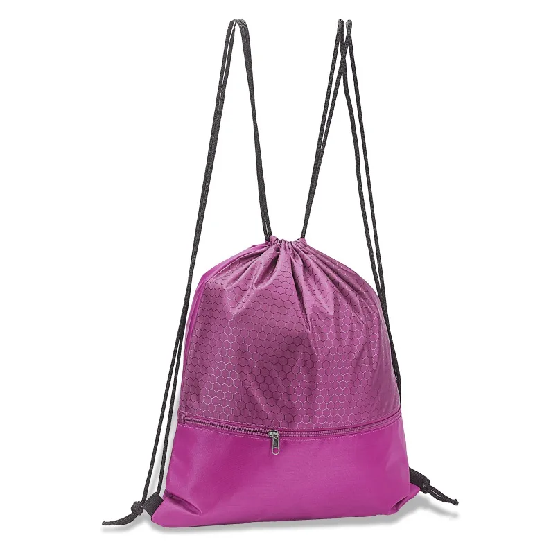 Promotional Custom Logo Polyester Drawstring Backpack Bag Oxford Sports Gym String Bag