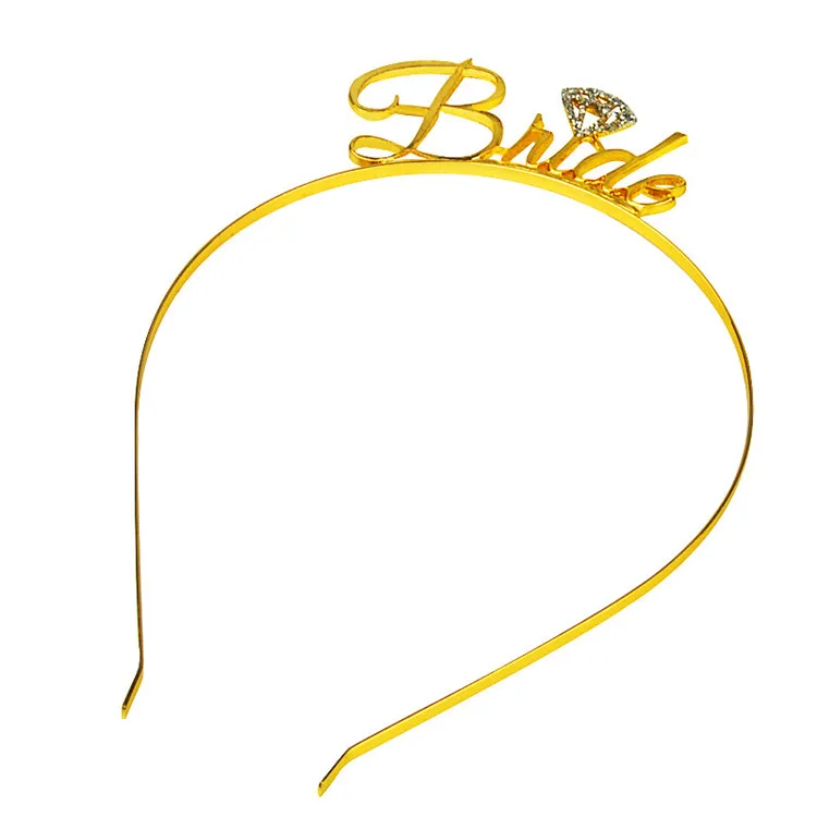 Bachelorette party supplies bridal tiaras wedding party decoration gold metal bride crown