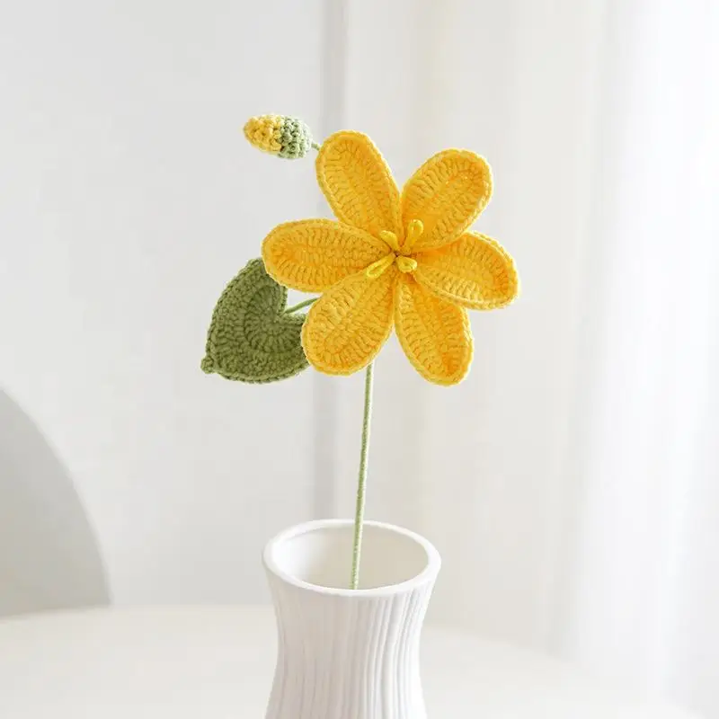 Crochet Tung Oil Flower Single Crochet Flower Knit Finished Product Decorative Artificial Knitted Knitting Flowers