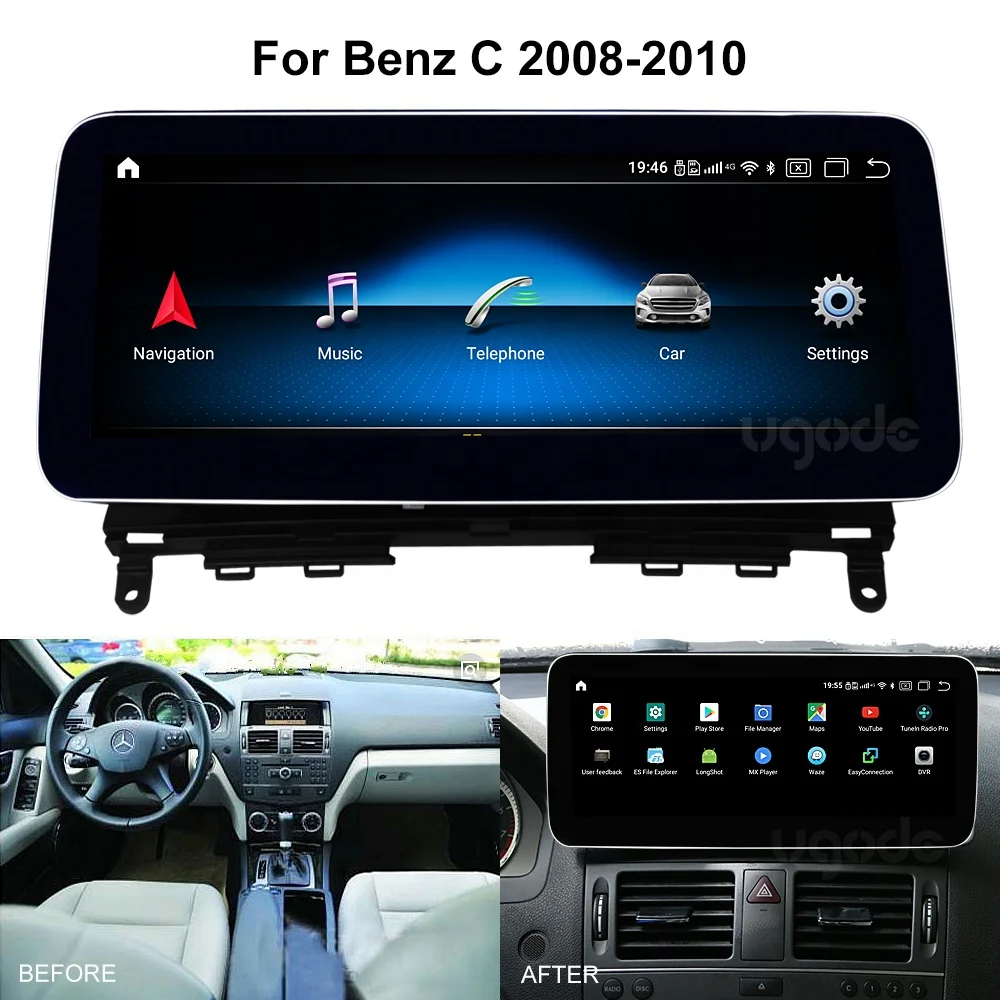 Stock fast delivery C CLASS W204 S204 NTG4.0 10pin LVDS Qualcomm Octa core Android 10.0 Car Screen Upgrade Player