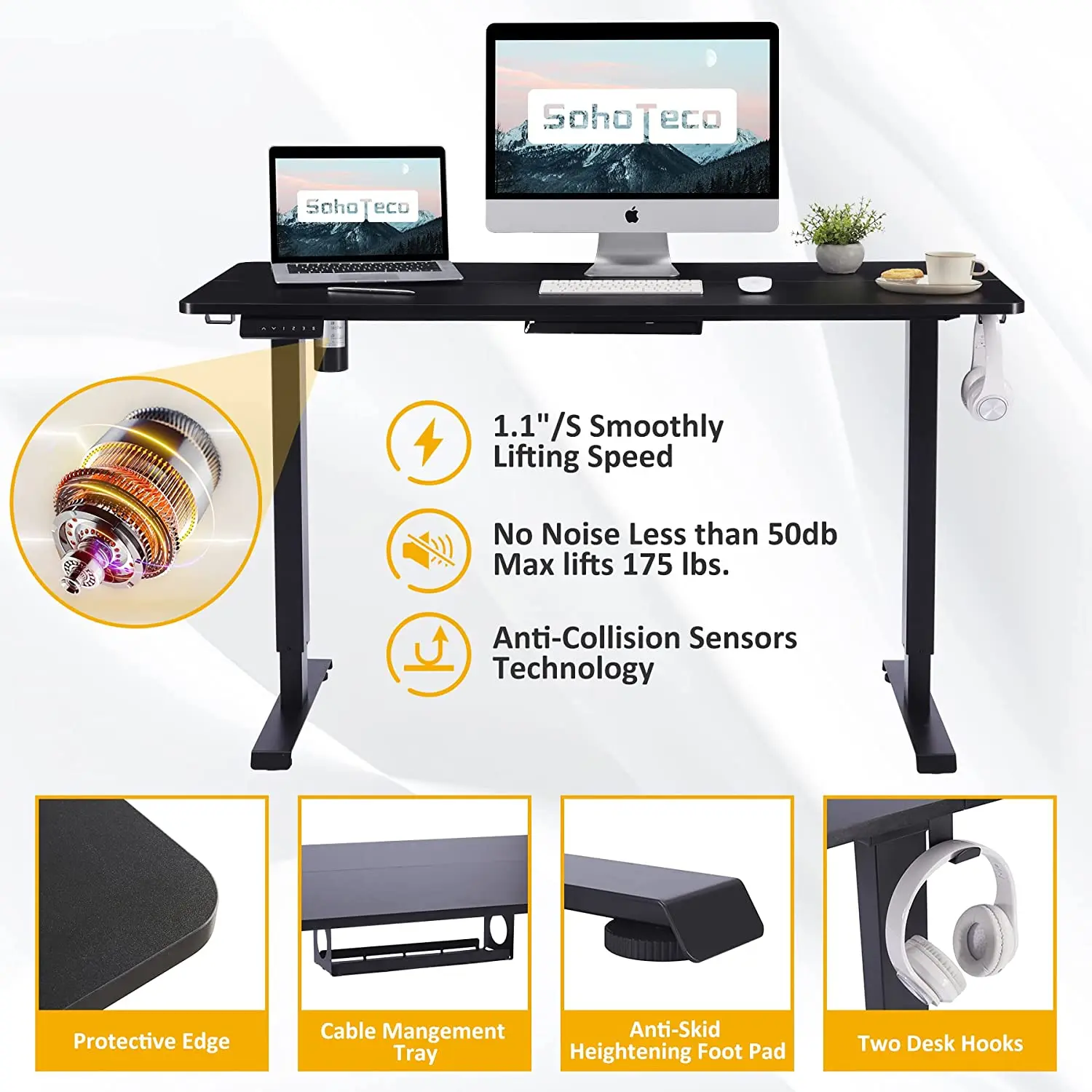 Sit And Stand Desk  With Memory Controller  Height Adjustable Desk