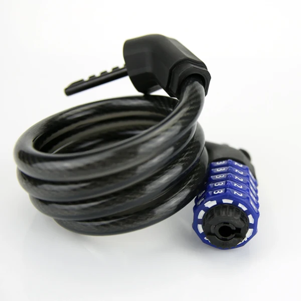 CH-503 PVC coating ABS cable lock  0.8*120cm length bike lock 5 digit combination