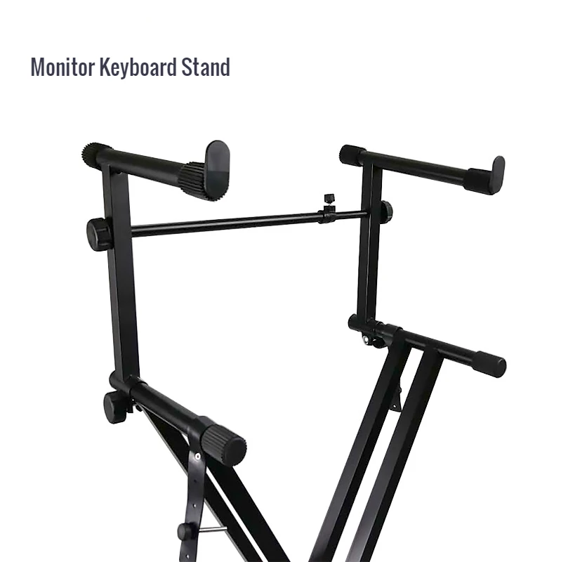Universal X-type Elevated Metal Double Pipe Distance Adjustable Two-Layer MIDI Keyboard Rack keyboard stand heighten