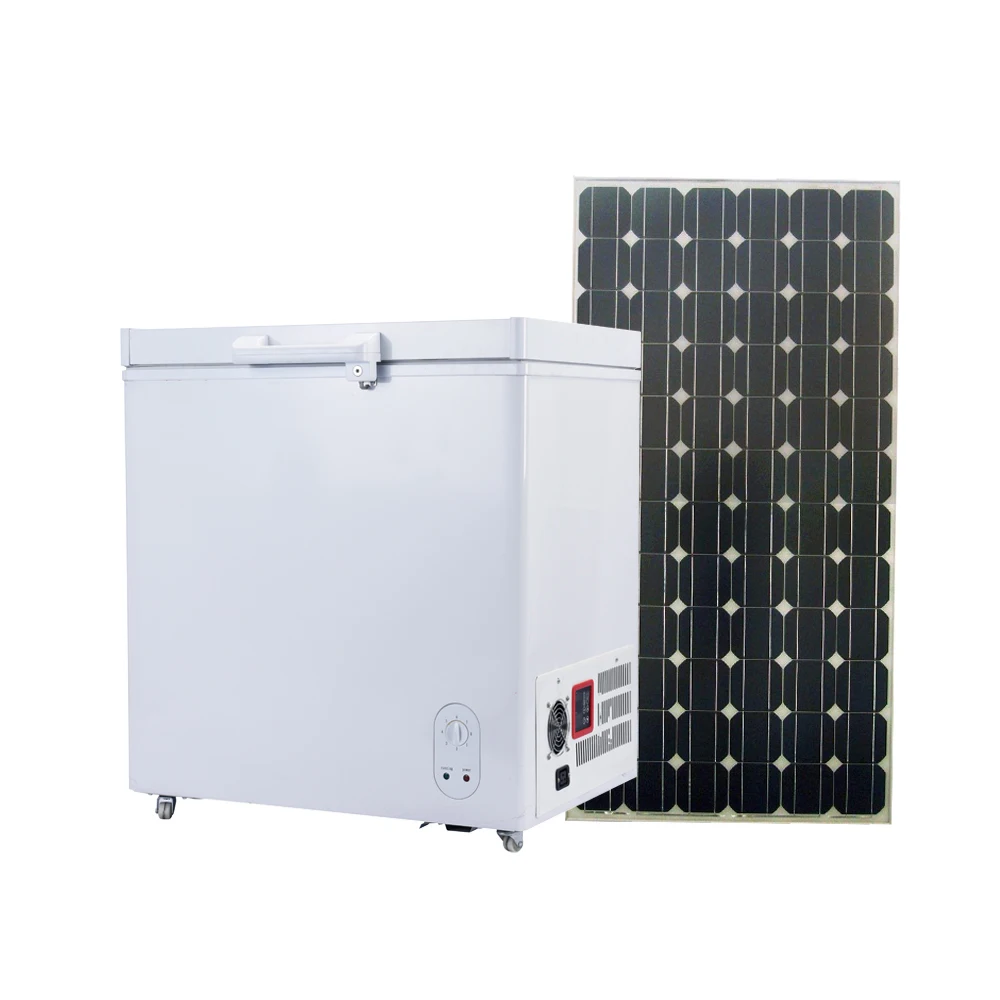 158L Chinese Factory Low Temperature DC 12V 24V Chest Freezer Solar Freezer