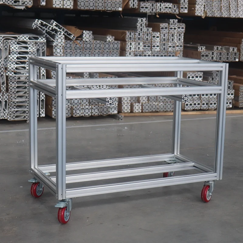 Aluminum profile made material delivery lightweight portable tool handcart for industrial